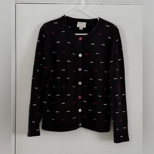 Vintage Christopher & Banks Hand Embroidered Cardigan Multicolor Buttons 90s